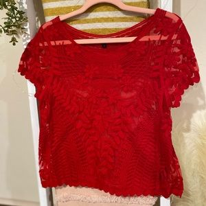 Gorgeous Red Lace Express Top